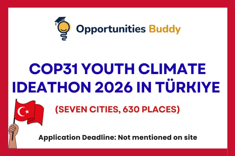 COP31 Youth Climate Ideathon 2026 in Türkiye (Seven Cities, 630 Places)