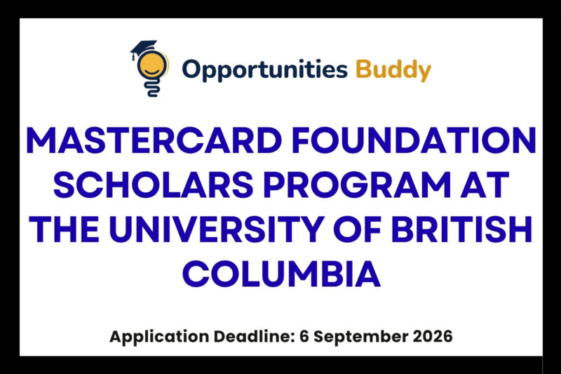 Mastercard Foundation Scholars Program at the University of British Columbia