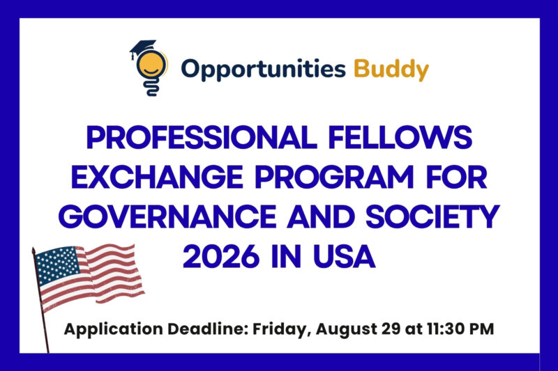 Professional Fellows Exchange Program for Governance and Society 2026 in USA (Fully Funded)