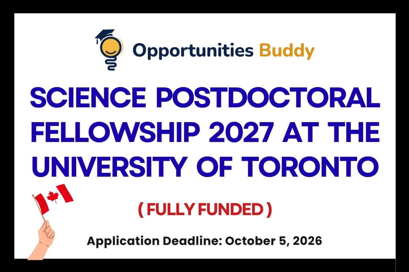 Science Postdoctoral Fellowship 2027 at the University of Toronto