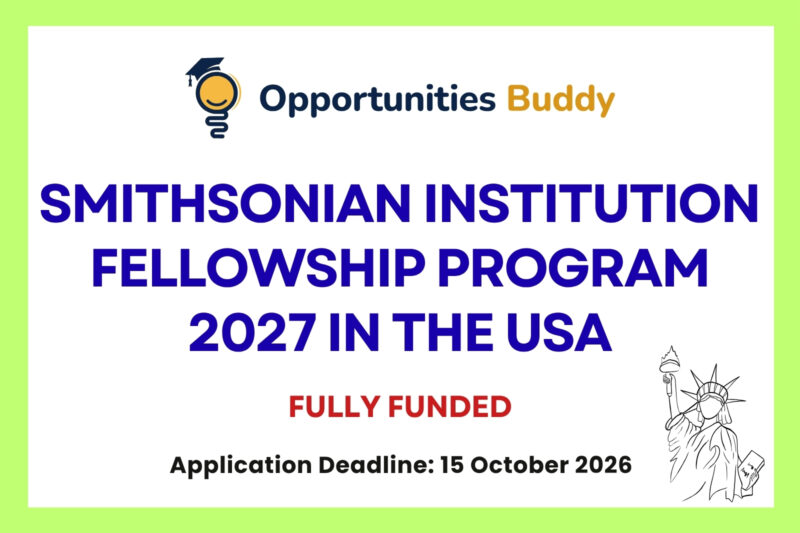 Smithsonian Institution Fellowship Program 2027 in the USA