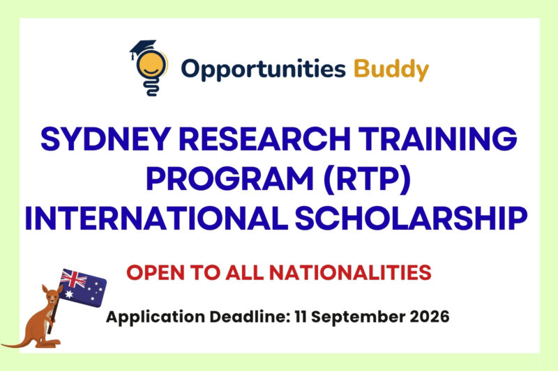 Sydney Research Training Program (RTP) International Scholarship 2027