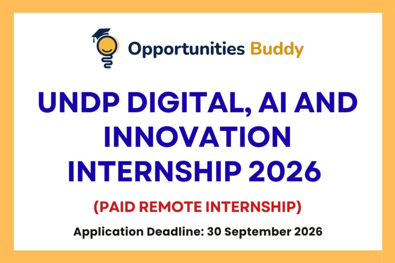 UNDP Digital, AI and Innovation Internship 2026 (Paid Remote Internship)