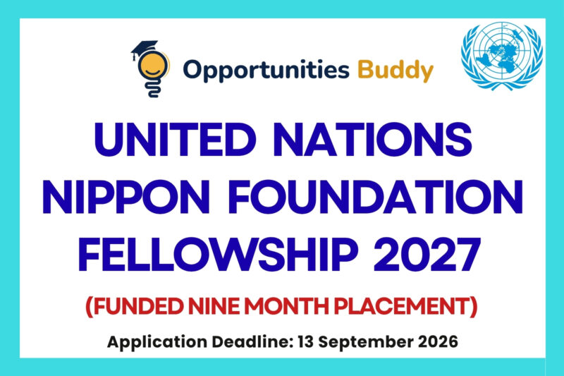 United Nations Nippon Foundation Fellowship 2027 (Funded Nine Month Placement)