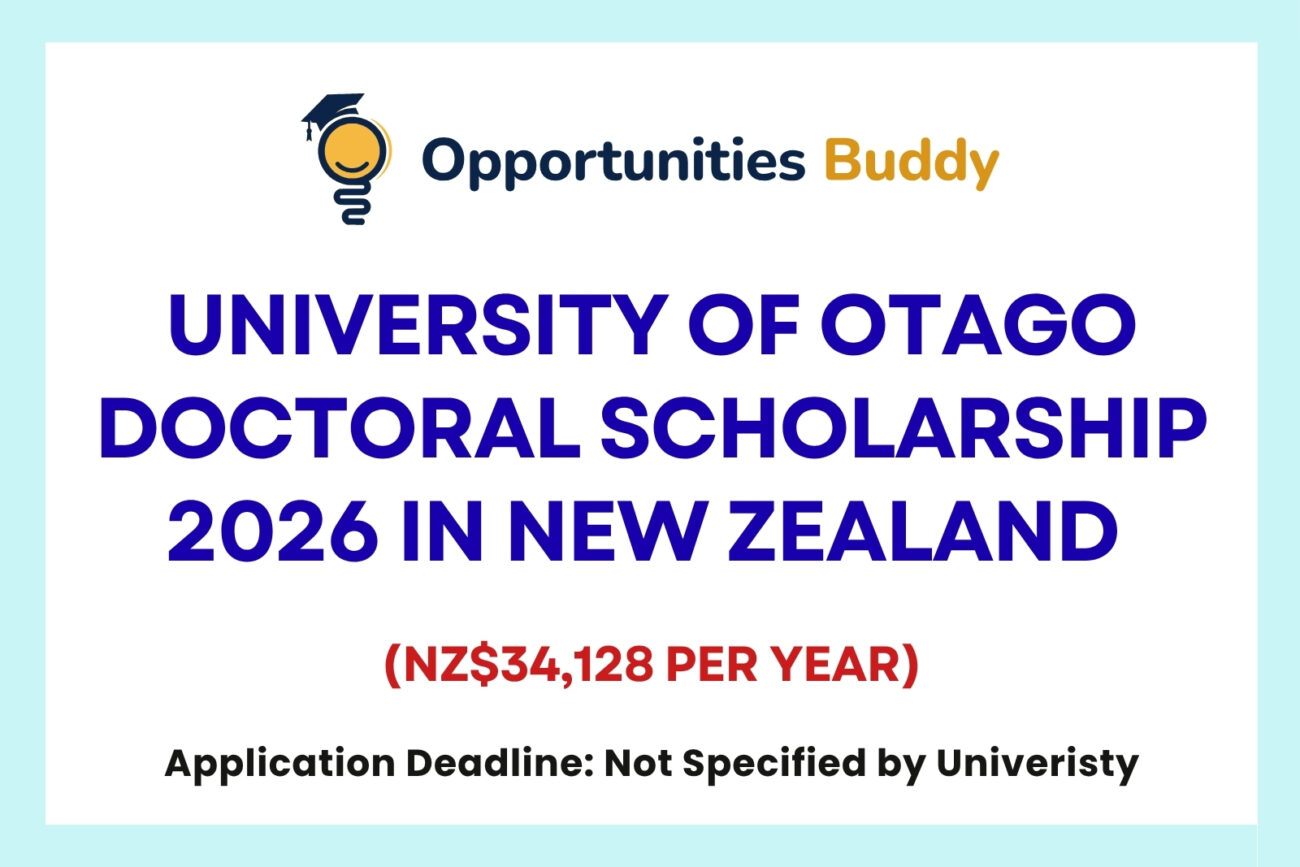 University of Otago Doctoral Scholarship 2026 in New Zealand