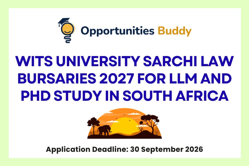Wits University SARChI Law Bursaries 2027 for LLM and PhD Study in South Africa