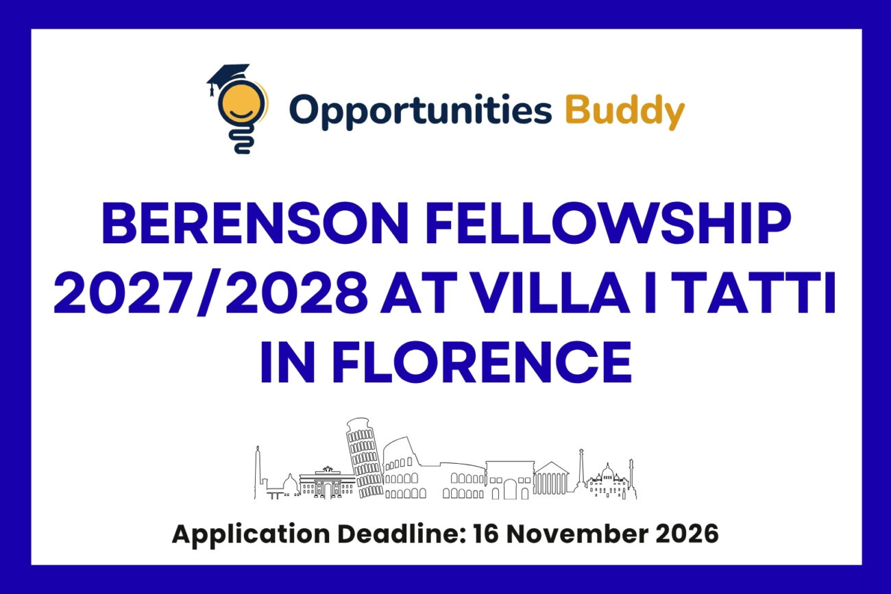 Berenson Fellowship 2027/2028 at Villa I Tatti: Funded Renaissance Research in Florence
