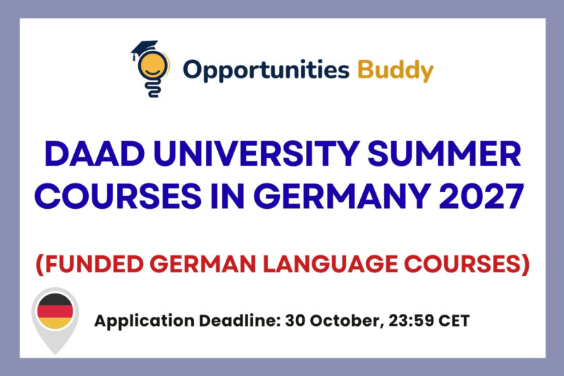 DAAD University Summer Courses in Germany 2027