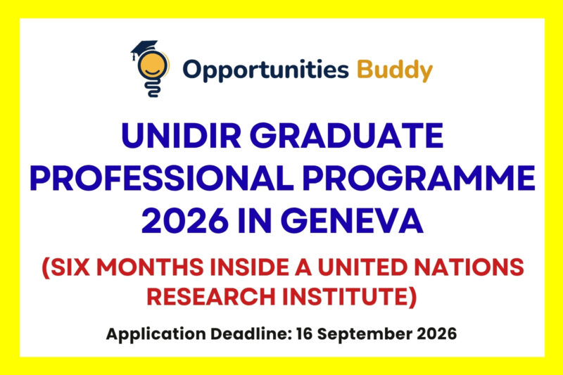 UNIDIR Graduate Professional Programme 2026 in Geneva