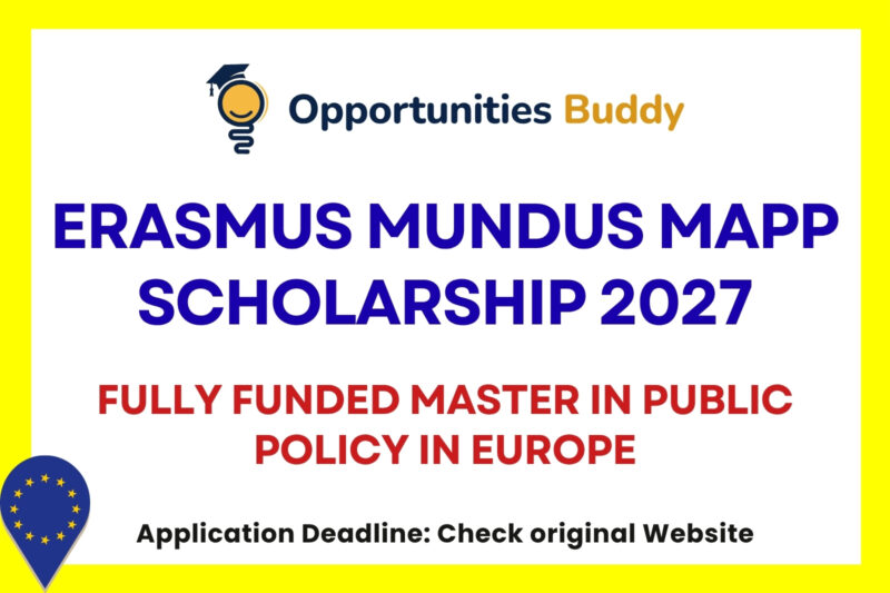 Erasmus Mundus MAPP Scholarship 2027: Fully Funded Master in Public Policy in Europe